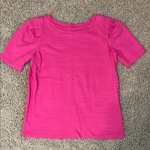 LOFT Pink Short Sleeve Tee with Puffed Shoulders